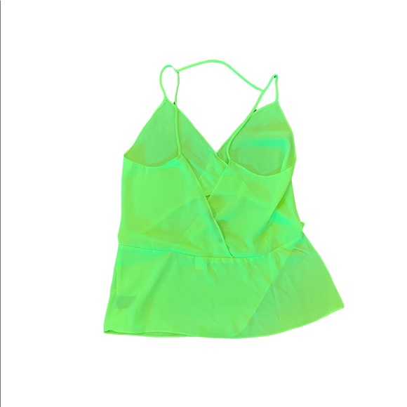 NWT Ark & Co. strappy neon volt tank top w/ snap close in front & back. Sz S. - Picture 2 of 5